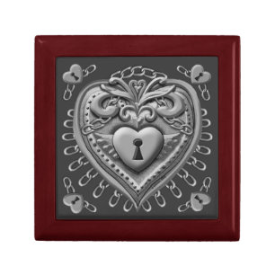 Silver Heart Lock custom gift box