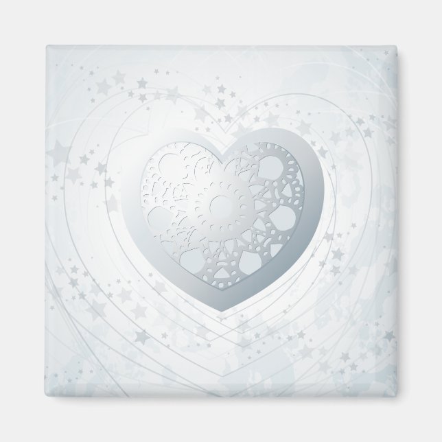 Silver heart, magnet (Front)