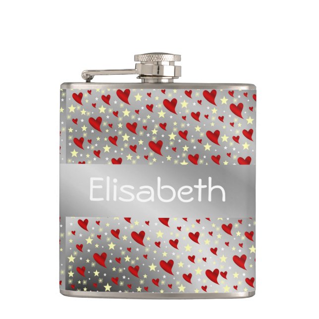 silver,heart, purple, decoration, medal, award, fl flask (Front)