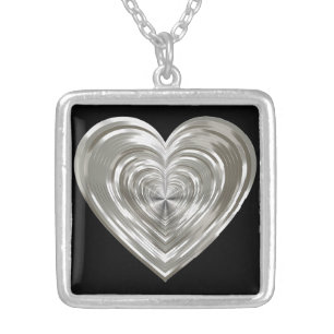 Silver heart silver plated necklace