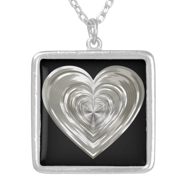 Silver heart silver plated necklace (Front)