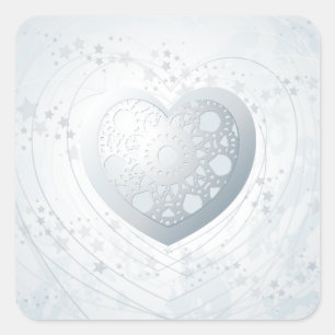 Silver heart, sticker