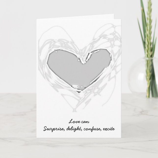 Silver Heart Wedding Card for Gay Couples (Front)