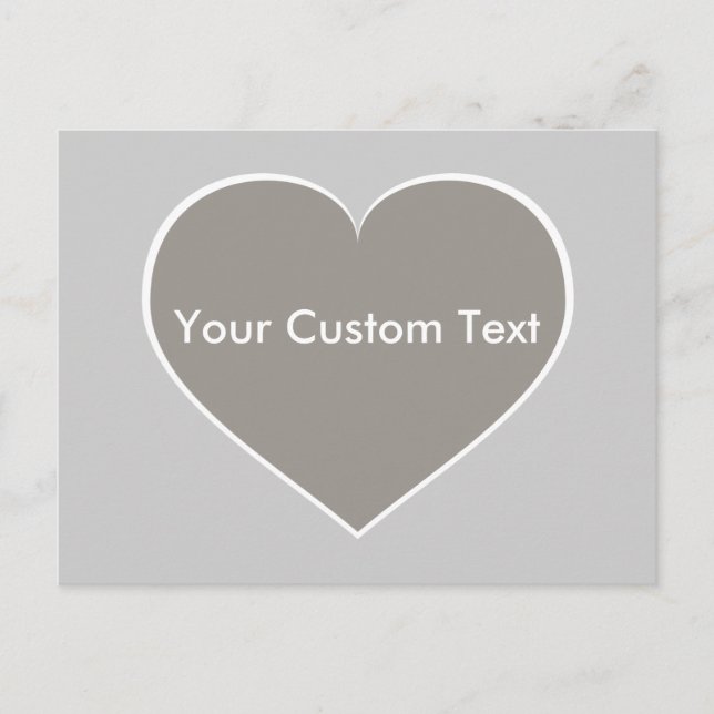 Silver heart with white outline postcard (Front)