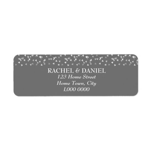 Silver Hearts Address Label