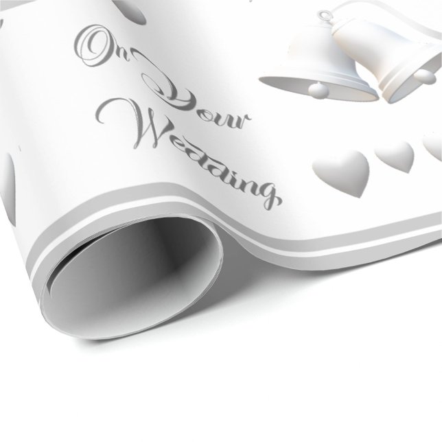 Silver Hearts & Bells Wedding Wrapping Paper (Creator Uploaded)