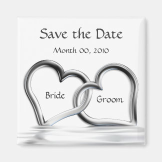 Silver Hearts Save the Date magnets