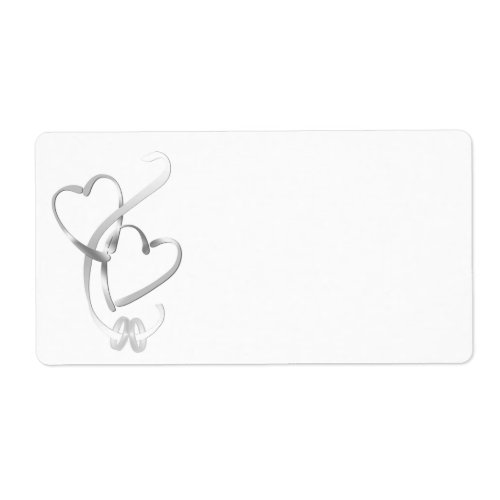 Silver Hearts Shipping Labels
