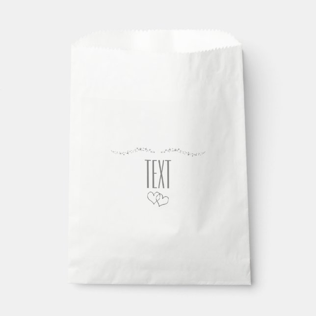 Silver Hearts & Sparkle Bridal Shower Favor Bags (Front)