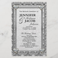 Silver Hearts Wedding Program