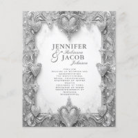 Silver Hearts Wedding Program