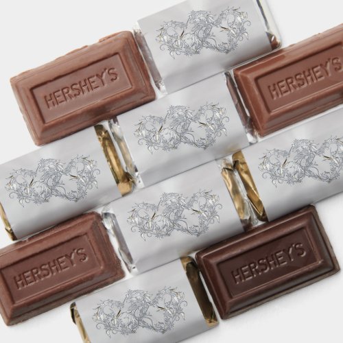 Silver Hearts White Wrapped Chocolate Hershey's Miniatures