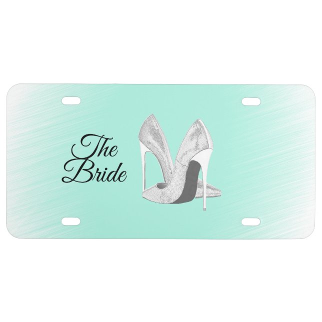 Silver Heels Mint Green License Plate (Front)