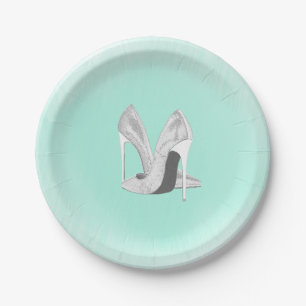 Silver Heels on Mint Paper Plates
