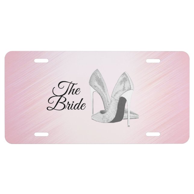 Silver Heels Pink License Plate (Front)