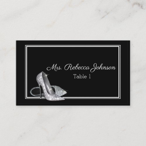 Silver Heels Place Card Holders