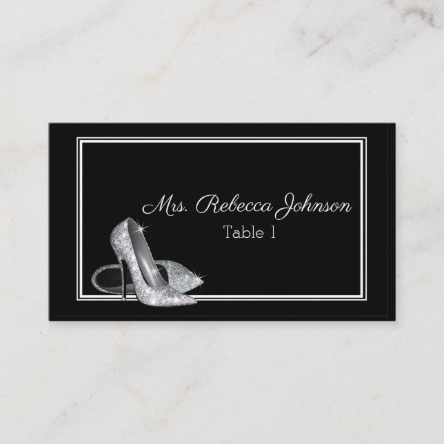 Silver Heels Place Card Holders (Front)
