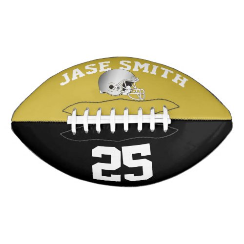 Silver Helmet Gold BlackCustom Football