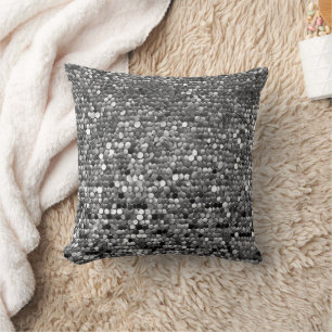 Silver Here AI art Throw Pillow