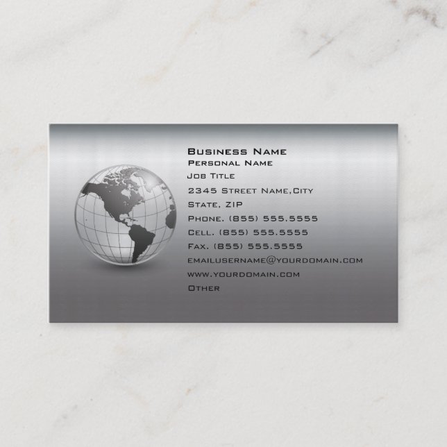 Silver Hi-Tech Computer Business Business card (Front)