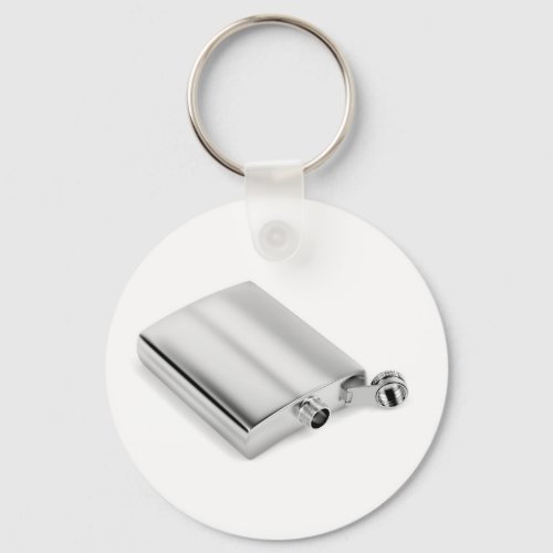 Silver hip flask keychain