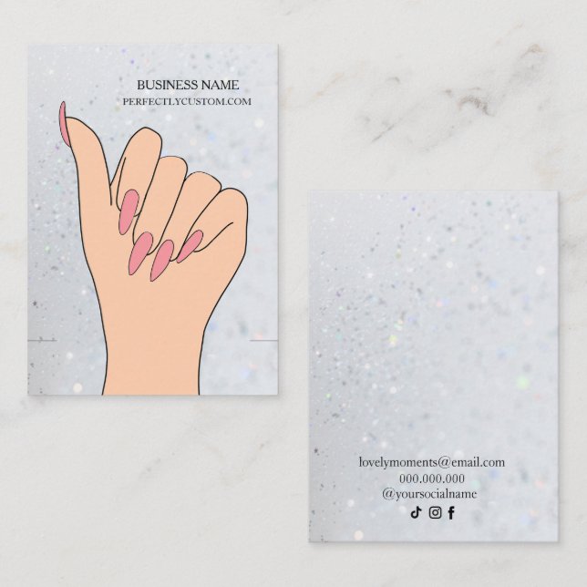 Silver Holographic Glitter Bracelet Display Card (Front/Back)