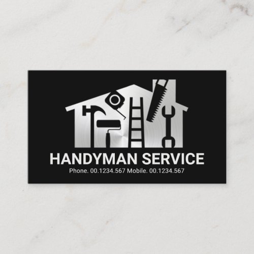 Silver Home Handyman Tools Builder Business Card