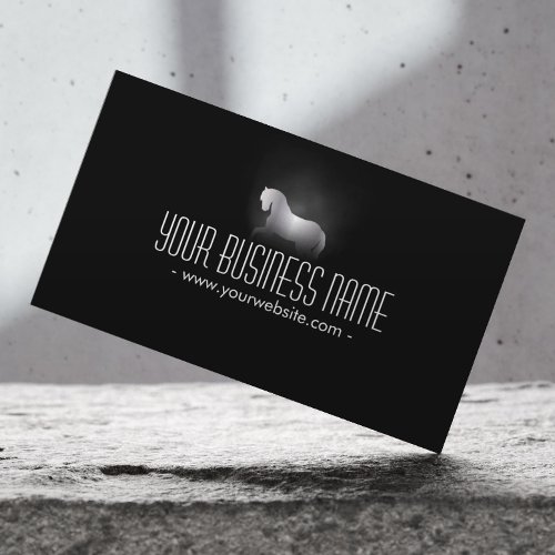 Silver Horse Equine Professional Black Business Card