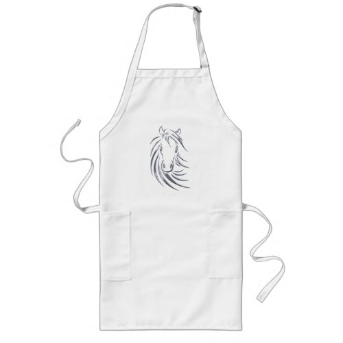 Silver Horse Head Long Apron