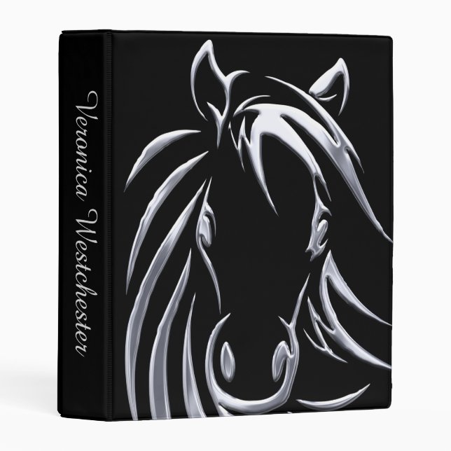 Silver Horse Head Mini Binder (Front/Spine)