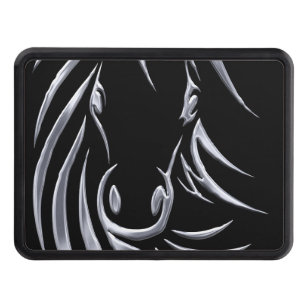 I Love Horses Unicorn Horse Head in 3d 2 inch Trailer Hitch Cover Black with Brown