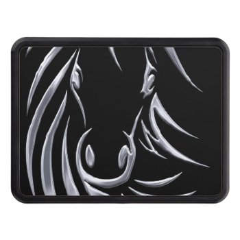 Silver Horse Head On Black Tow Hitch Cover by kahmier at Zazzle