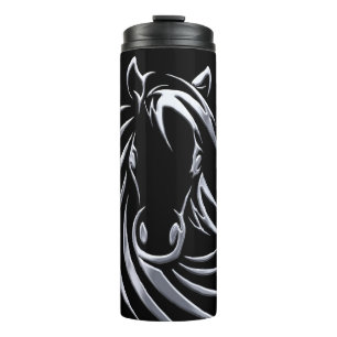 Silver Horse Head Thermal Tumbler