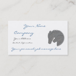 Silver Horse Heads Business Card