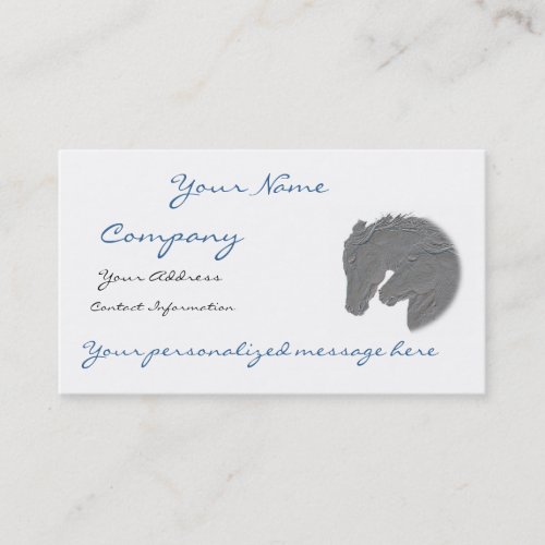Silver Horse Heads Business Card