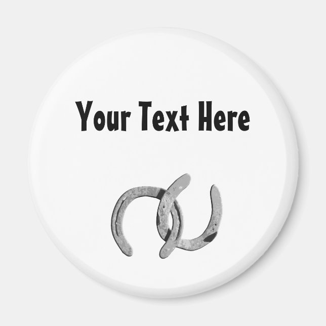 Silver Horse Shoe Customizable Magnet (Front)