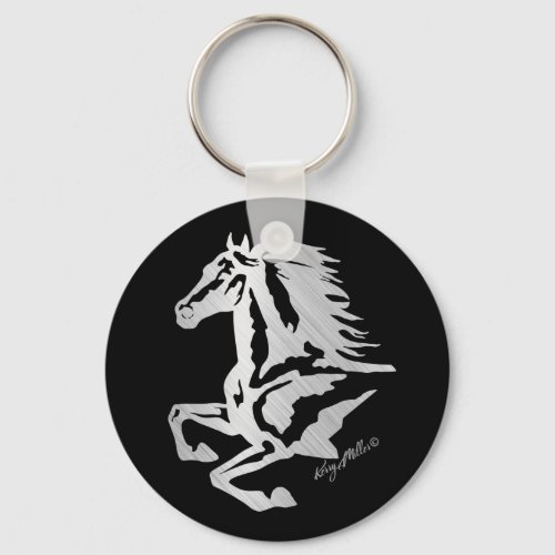 Silver Horse Silhouette Keychain