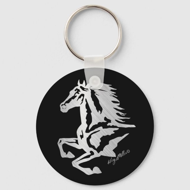 Silver Horse Silhouette Keychain (Front)