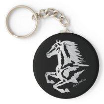 Silver Horse Silhouette Keychain