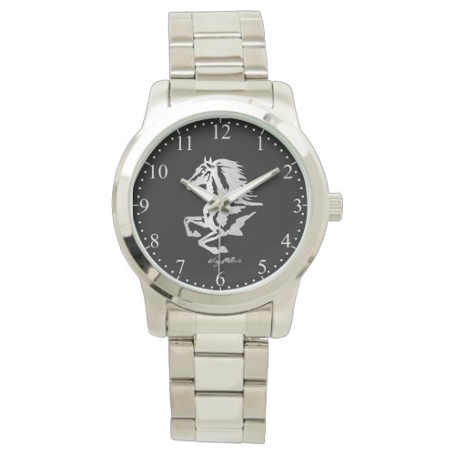 Silver Horse Silhouette Watch