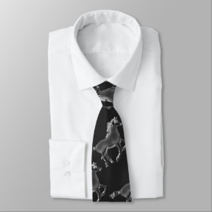 Silver Horses Neck Tie