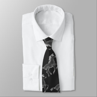 Silver Horses Neck Tie