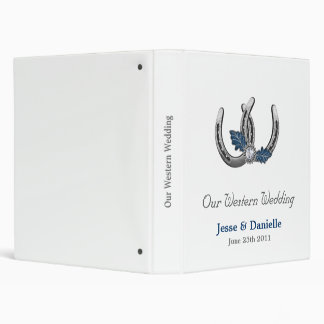 Silver Horseshoes Western Wedding Photo Album Binder
