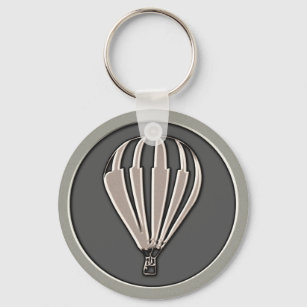 Silver Hot Air Balloon Keychain