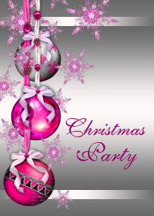 Hot Pink Christmas Invitations Zazzle Silver Hot Pink Snowflakes Christmas Party Invitation