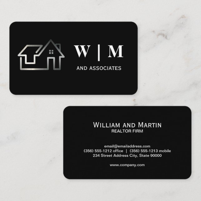 Silver House Logo Business Card (Front/Back)