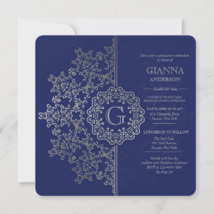 Silver Impression Graduation Invitation