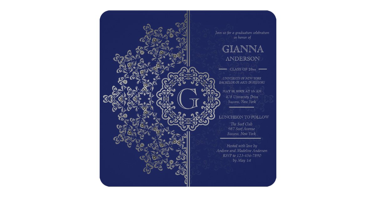 Silver Impression Graduation Invitation | Zazzle.com