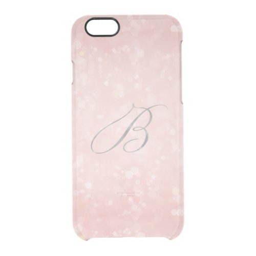 Silver In Monogram B Glam Pink Pink Bokeh iPhone Clear iPhone 66S Case