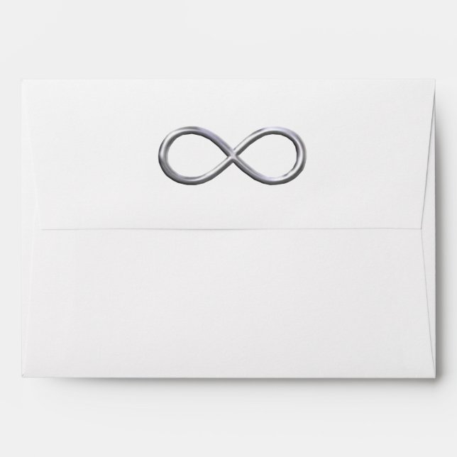 Silver Infinity Faux Glitter Envelope (Back (Top Flap))